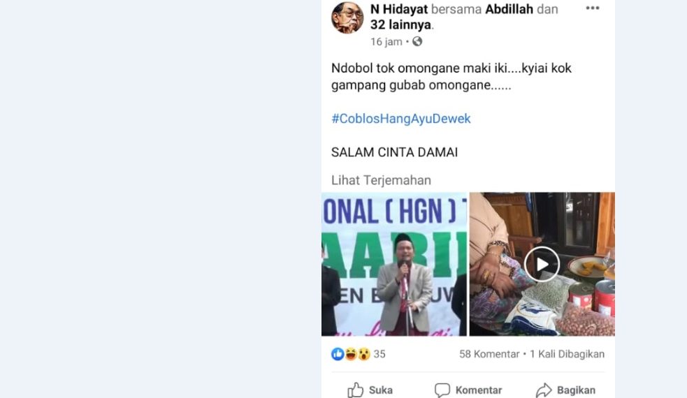 Gegara Mendukung Yusuf – Riza, Ulama NU di Banyuwangi Dicaci Maki di Medsos
