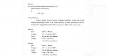 Masa Pandemi, Beredar Surat KPU Banyuwangi Undang PPK Rapat di Kota Batu