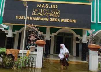 Dua Minggu, 500 KK Warga Weduni, Lamongan Dikepung Banjir