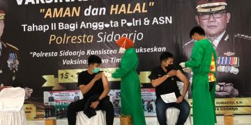 Libatkan 859 Anggota dan ASN, Polresta Sidoarjo Gelar Vaksinasi Covid-19 Tahap 2