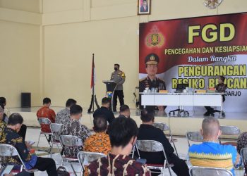 Gelar FGD, Polresta Sidoarjo Dan BPBD Ajak Kades Minimalisir Resiko Bencana