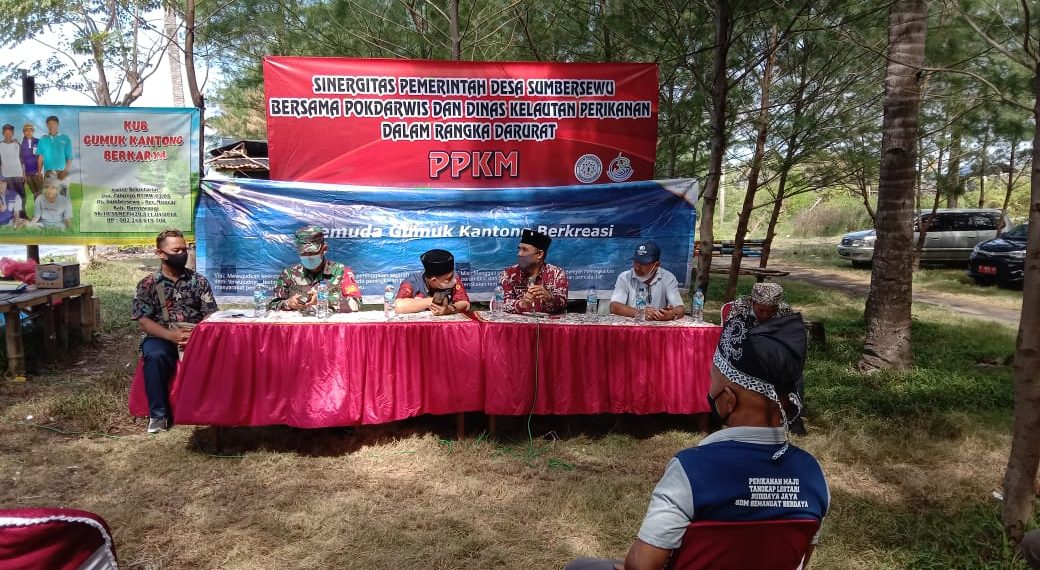 Pemdes Sumbersewu Bersama Forpimka, Dinas Kelautan dan Perikanan Gelar Sosialisasi PPKM Darurat