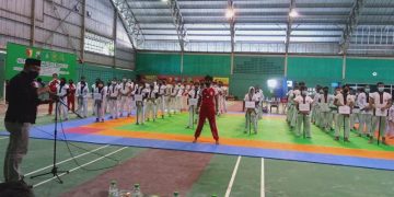 Ketua Umum Pengprov Kodrat Jatim Ir H. Bambang Haryo Soekartono saat membuka Porkab Sidoarjo di GOR Tenis Indoor Sidoarjo