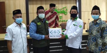 Penyerahan hasil infaq yang dihimpun oleh LAZISNU MWC se- Kabupaten Sidoarjo akan diserahkan PC LAZISNU Sidoarjo