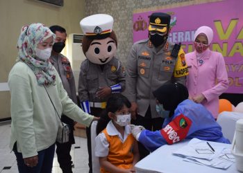 Polresta Sidoarjo Masifkan Vaksinasi Anak Usia 6-11 Tahun