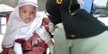 MI.H.Ruqoiyah Bersinergi Dengan Puskesmas Taman Mengadakan Vaksinasi