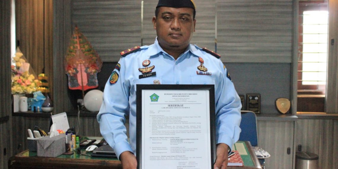 Dapur Lapas Sidoarjo Raih Sertifikat Laik Hygiene Sanitasi Jasaboga