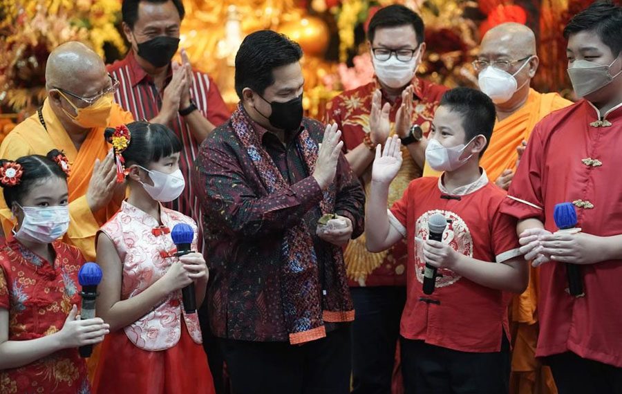 Menteri BUMN Erick Thohir ikut hadir merayakan imlek