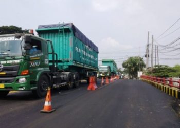 Perbaikan Tuntas, Jembatan Ngaglik 1 Lamongan yang Ambles Difungsikan Kembali