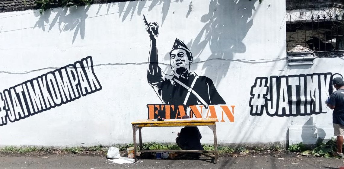 Mural Jatim Kompak Sambut Kedatangan Moeldoko di Banyuwangi