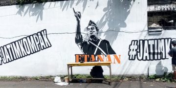 Mural Jatim Kompak Sambut Kedatangan Moeldoko di Banyuwangi