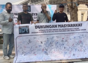 Galang Tanda Tangan, IDR Minta Polres Gresik Usut Tuntas Dugaan Korupsi di Perumda Giri Tirta