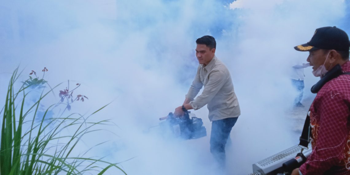 Delapan Warga Terjangkit DBD, BHS dan Tim BHS Peduli Fogging di Desa Pepe