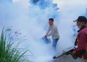 Delapan Warga Terjangkit DBD, BHS dan Tim BHS Peduli Fogging di Desa Pepe