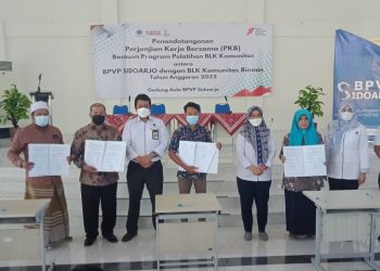 152 BLK Komunitas Binaan BPVP Sidoarjo Terima Bantuan Program Pelatihan