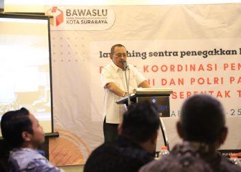 Luncurkan Sentra Gakkumdu Bawaslu Surabaya, Wawali Armuji Sampaikan Ini
