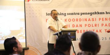 Luncurkan Sentra Gakkumdu Bawaslu Surabaya, Wawali Armuji Sampaikan Ini