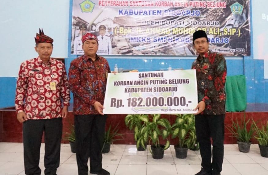 MKKS SMP Negeri Swadaya Membantu Guru dan Siswa Yang Menjadi Korban Puting Beliung