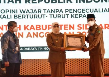 Kabupaten Sidoarjo Raih Penghargaan WTP 9 Kali Dari Pemerintah Republik Indonesia