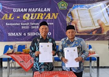 SMA Negeri 4 Gandeng Kemenag Sidoarjo Menguji Siswanya Penghafal Al Qur’an