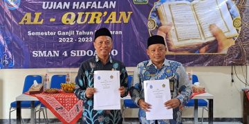 SMA Negeri 4 Gandeng Kemenag Sidoarjo Menguji Siswanya Penghafal Al Qur’an