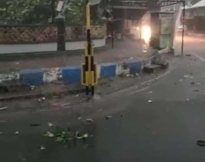 Caruban Diterjang Angin Puting Beliung, Rombong PKL Rusak hingga Pohon Tumbang