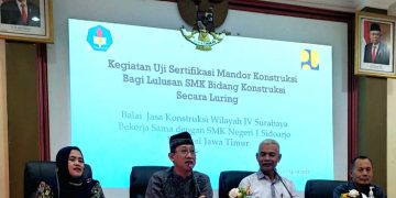 BJK Wil 4 Lakukan Uji Kompetensi Sertifikasi Mandor Kontruksi di SMKN 1 Sidoarjo