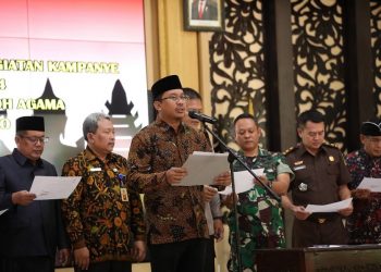 Bupati Bersama Tokoh Lintas Agama Deklarasi Tolak Tempat Ibadah Buat Kampanye