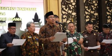 Bupati Bersama Tokoh Lintas Agama Deklarasi Tolak Tempat Ibadah Buat Kampanye