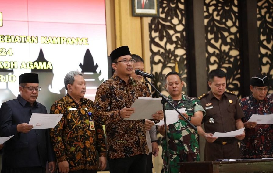 Bupati Bersama Tokoh Lintas Agama Deklarasi Tolak Tempat Ibadah Buat Kampanye