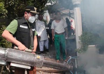 Wabup Sidoarjo Subandi Turun Tangan Fogging Desa Pabean