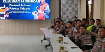 Puluhan Anggota Satlantas Polresta Sidoarjo Ikuti Diklat Kehumasan dan Jurnalistik