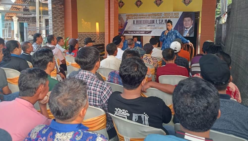 Bertemu Warga Prambon, H Khulaim Berkomitmen Dorong BUMDes Bisa Terima Pembayaran Pajak Kendaraan