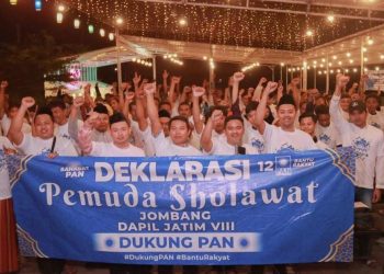Ratusan Pemuda Shalawat Jombang Kompak Satu Suara Dukung PAN di Pemilu 2024