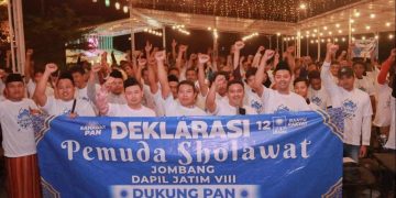 Ratusan Pemuda Shalawat Jombang Kompak Satu Suara Dukung PAN di Pemilu 2024
