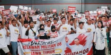 Ratusan Milenial Jatim Bentuk Militan 08 Tekad Menangkan Prabowo Presiden 2024