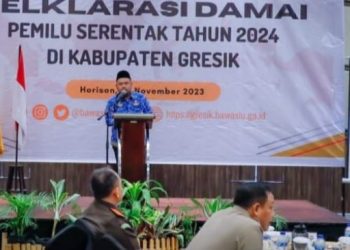 Deklarasi Damai Pemilu 2024, Bupati Gresik Berharap Masyarakat Jaga Kondusivitas