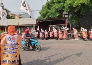 PKS Gresik Gelar Flashmob, Kampanyekan AMIN dan 3 Program Utama