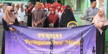SMK Plus NU Sidoarjo Rayakan Isro’ Mi’Roj Dengan Pawai Keliling