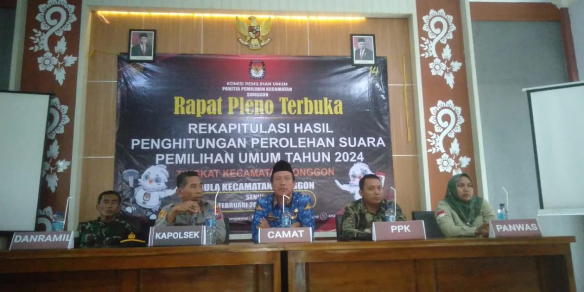 Kapolsek Songgon Himbau Kondusivitas dalam Pleno Terbuka Pemilu 2024 Tingkat Kecamatan