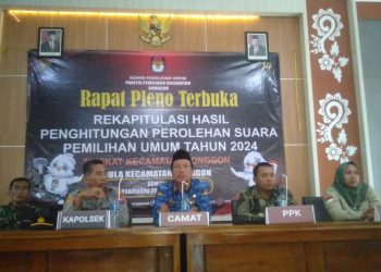 Kapolsek Songgon Himbau Kondusivitas dalam Pleno Terbuka Pemilu 2024 Tingkat Kecamatan