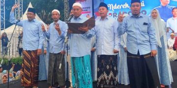 Pengasuh Ponpes Bumi Sholawat Deklarasi Menangkan Prabowo-Gibran Satu Putaran