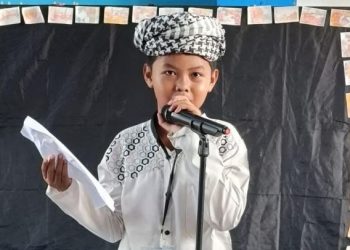Waow … Saat Ujian Praktik, Siswa SD Kreatif Menganti ini Bergaya ala Tokoh Muhammadiyah