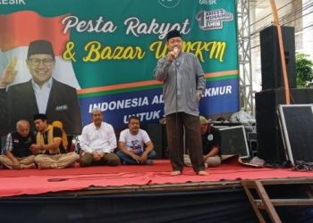 Pengajian dan Nobar Debat Capres Pungkasi Pesta Rakyat dan Bazar UMKM Relawan AMIN Gresik
