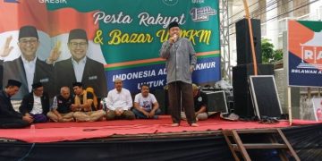 Pengajian dan Nobar Debat Capres Pungkasi Pesta Rakyat dan Bazar UMKM Relawan AMIN Gresik