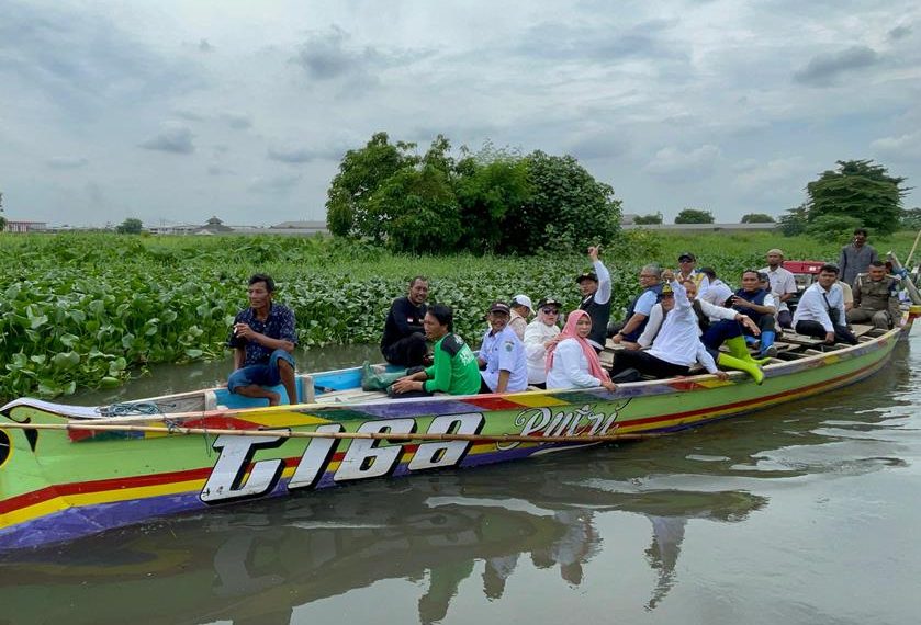 Wabup Subandi Menyisir Hilir Sungai Buntung Mencari Penyebab Banjir
