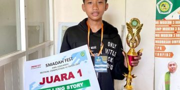 SMP Modern Ponpes Al Miftah Antar Santrinya Surya Dilaga Juarai Telling Story Tingkat Jatim