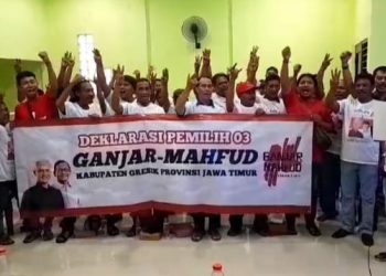 Edukasi Masyarakat dan Deklarasi dukungan, Relawan Ganjar-Mahfud Gresik: Golput Paling Hanya Tinggal 5 Persen