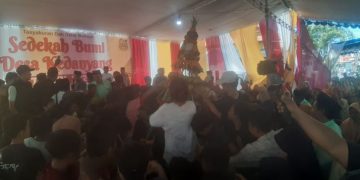 Sedekah Bumi Desa Kedanyang, Warga Berebut Hasil Bumi di Tumpeng Raksasa