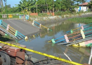 Pemkab Sidoarjo Segera Perbaiki Jembatan Kedungpeluk Yang Ambrol
